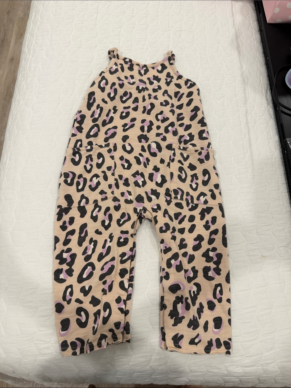 Grayson Mini Girls' Pink Leopard Print jumpsuit
